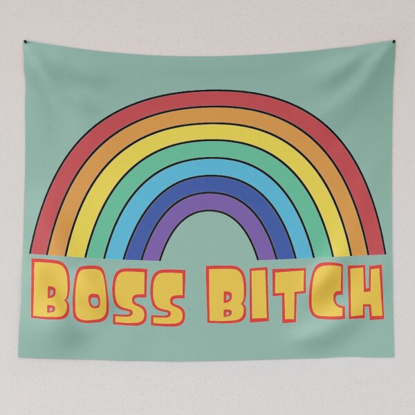Item preview, The boss bitch - cute rainbow typography designed and sold by SidTastic .