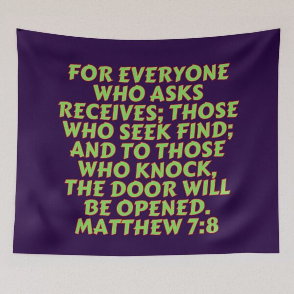 Item preview, Bible Verse Matthew 7:8 designed and sold by Prayingwarrior.