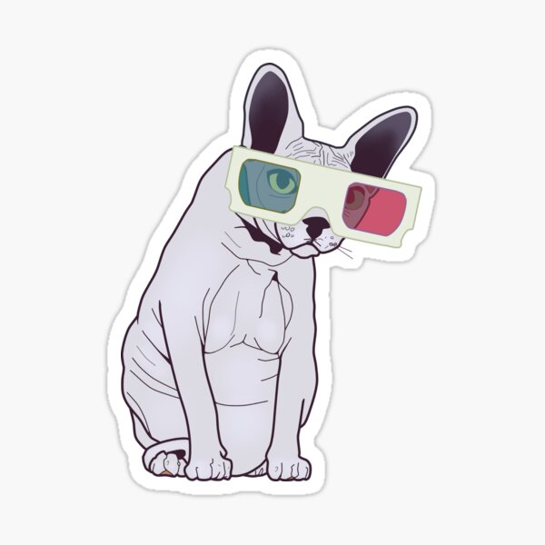 Sphynx Cat Wearing Sunglasses Sticker