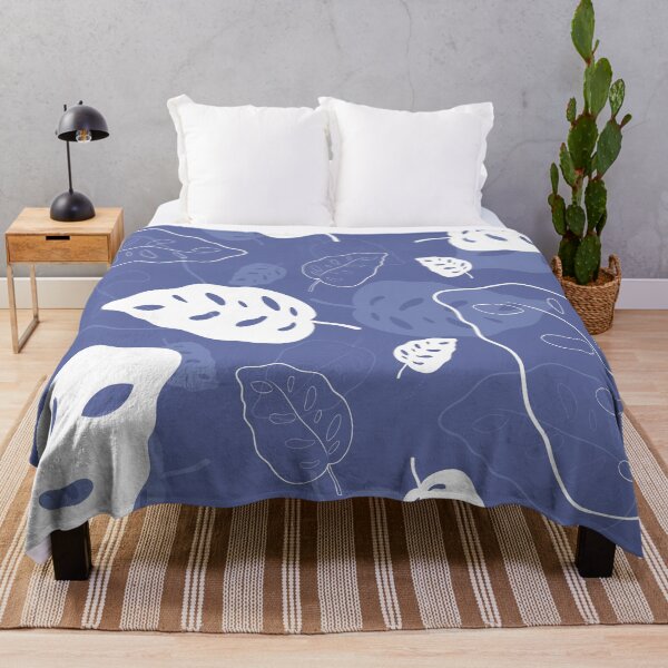 Item preview, White leafs with blue background designed and sold by J sora.