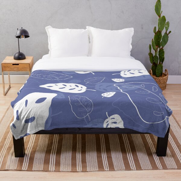 Item preview, Hojas blancas con fondo azul designed and sold by J sora.
