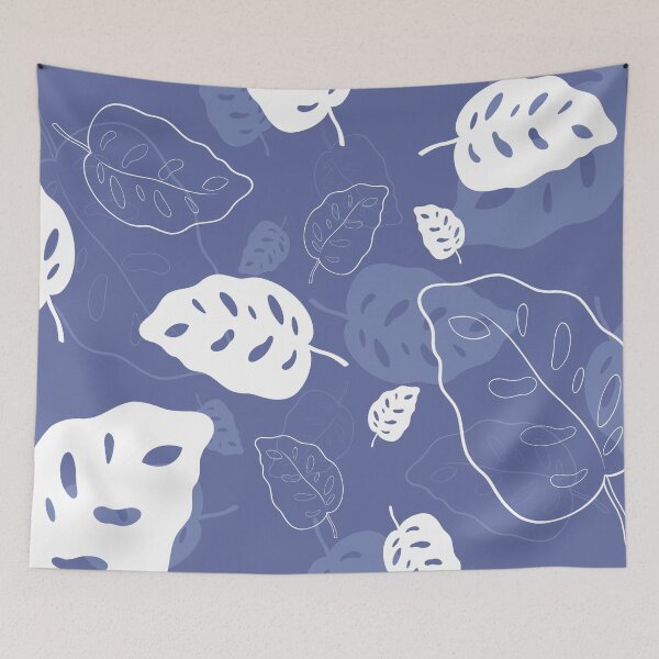 Item preview, White leafs with blue background  designed and sold by J sora.