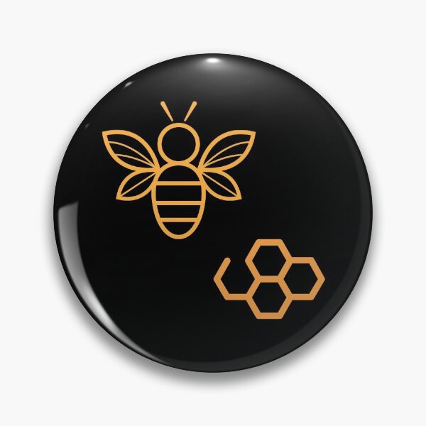Item preview, Bee with Honey Comb Yellow on Black Cute designed and sold by vle707.