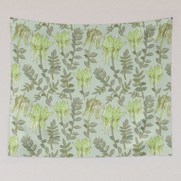 Item preview, Sturt Desert Pea Pattern - Green Palette designed and sold by Sketchbook Designs.