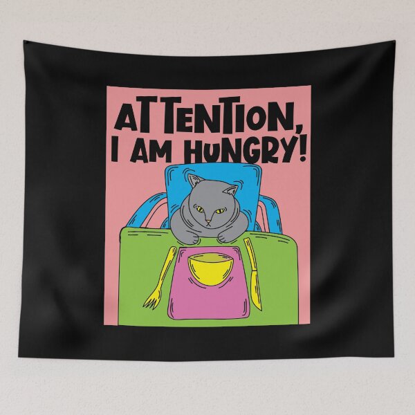 Item preview, Funny And Hungry Cat With Saying designed and sold by flofin.