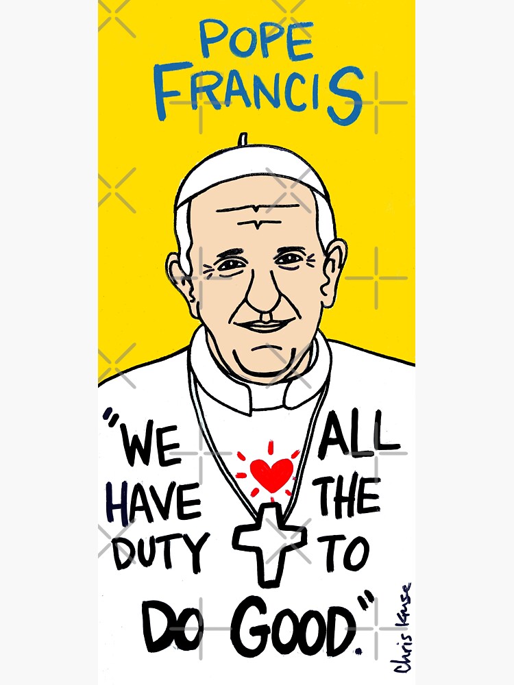 Pope Francis Inspirational Pop Folk Art by krusefolkart