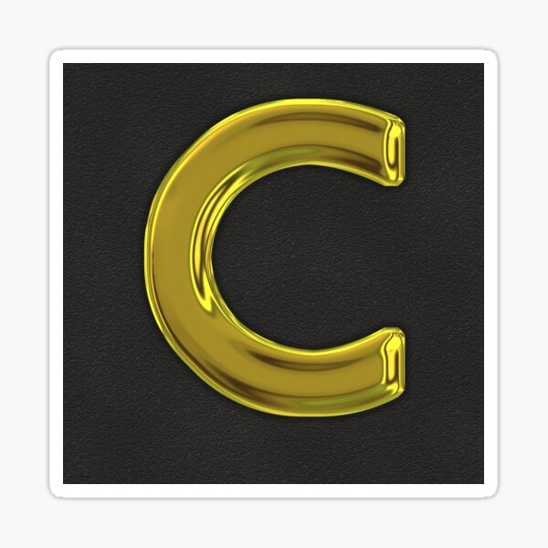 Uppercase C in gold Sticker