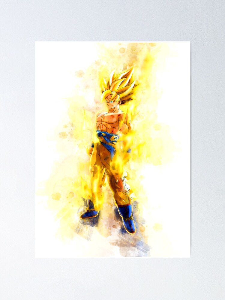 Dragon Ball Z Poster Goku SSJ 3 W/Background 12inches x 18inches Free  Shipping