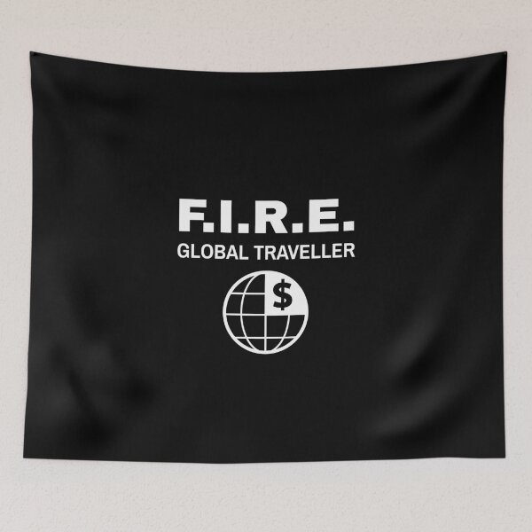 Item preview, Fire Movement Global Traveller- white text on black designed and sold by katiekendall.