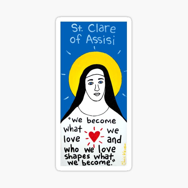 Saint Clare of Assisi pop folk art Sticker