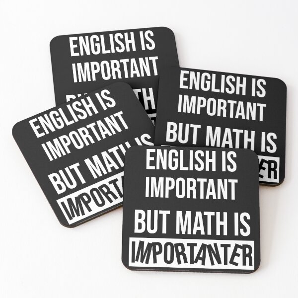 Aperçu de l'œuvre Les mathématiques sont plus importantes, jeux de mots mathématiques, cadeau de professeur de mathématiques créée et vendue par ikidyounot.