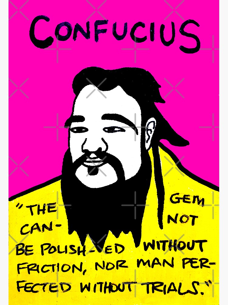 Pop folk art of Chinese philosopher Confucius by krusefolkart