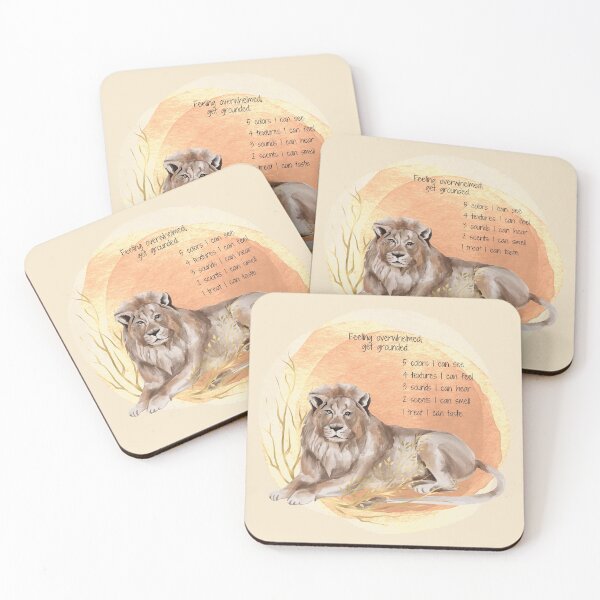 Item preview, Overwhelmed? Stop and ground, look around... Mindfulness using the five senses, grounding technique. You will get through this, you are worthy and deserving of care and safety. designed and sold by Orianah.