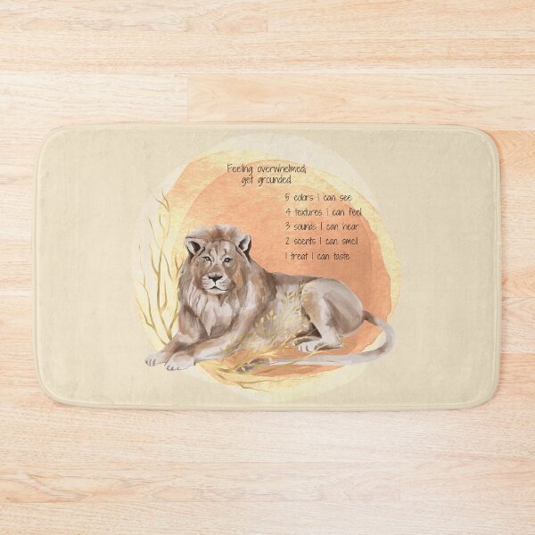 Item preview, Overwhelmed? Stop and ground, look around... Mindfulness using the five senses, grounding technique. You will get through this, you are worthy and deserving of care and safety. designed and sold by Orianah.
