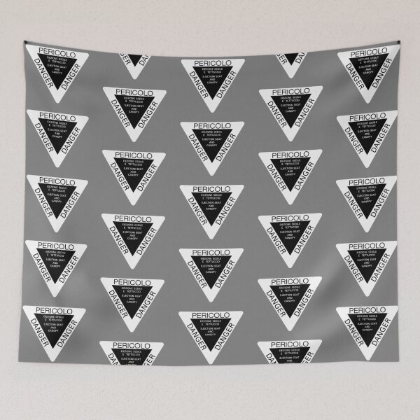 Item preview, DANGER EJECTION SEAT, (PERICOLO) EIEZIONE SEDILE E TETTUCCIO,Safe sign for Jet fighters, Ejection stickers, Ejection seat Shirt designed and sold by ARTsPlural.