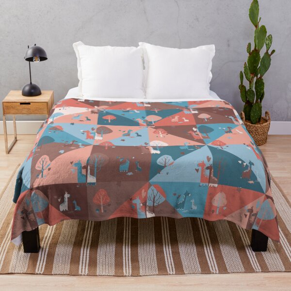 Item preview, Giraffe Family Colorful Red and Blue Patchwork designed and sold by Nadhieyo Yo.