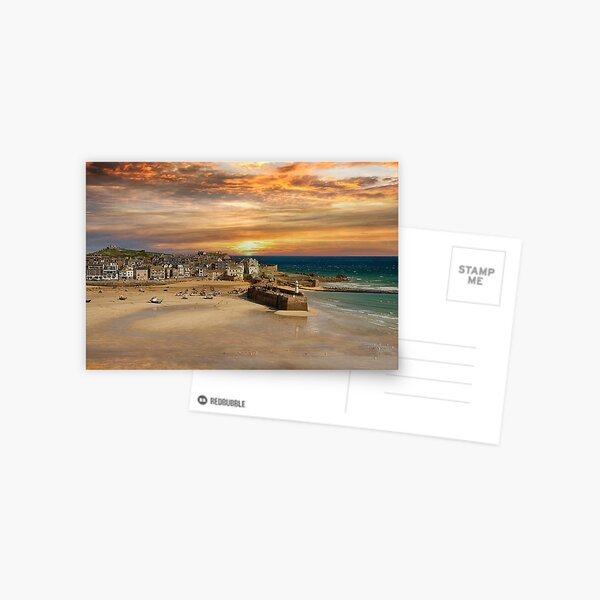 Item preview, St Ives Harbour beach sunset designed and sold by kathleenjean.