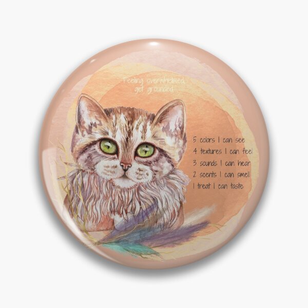 Item preview, Overwhelmed? Stop and ground, look around... Mindfulness using the five senses, grounding technique. You will get through this, you are worthy and deserving of care and safety. designed and sold by Orianah.
