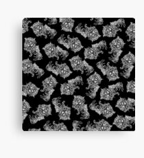 Dragon Cat Pattern Dark Canvas Print