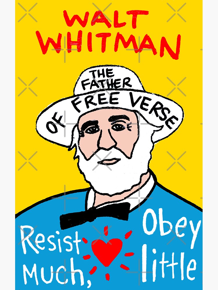 Walt Whitman pop folk art by krusefolkart