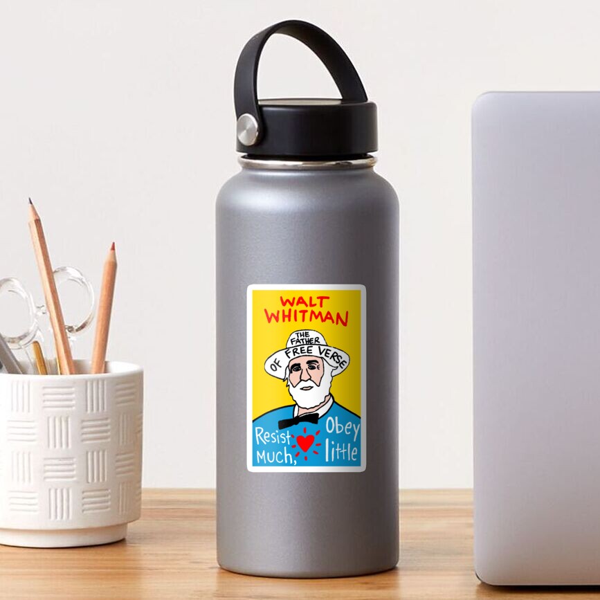 Walt Whitman pop folk art Sticker
