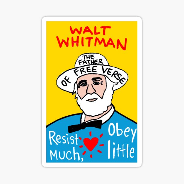 Walt Whitman pop folk art Sticker