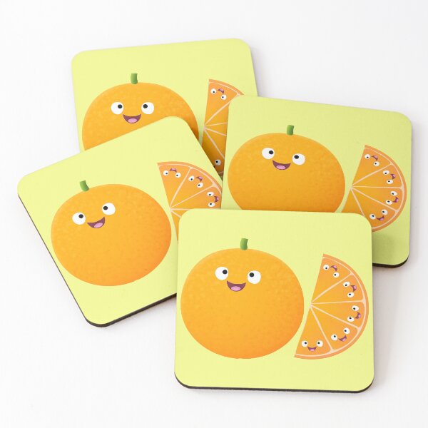 Item preview, Cute happy orange citrus fruit cartoon designed and sold by FrogFactory.