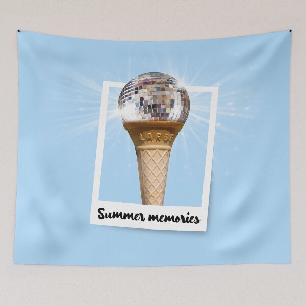 Item preview, Summer Memories Ice Cream Cone with Disco Ball In Blue designed and sold by Fotografille.