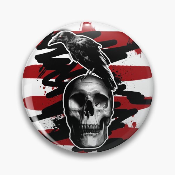 Item preview, Raven/crow on a skull in Trash polka style  designed and sold by DarkDesign69.