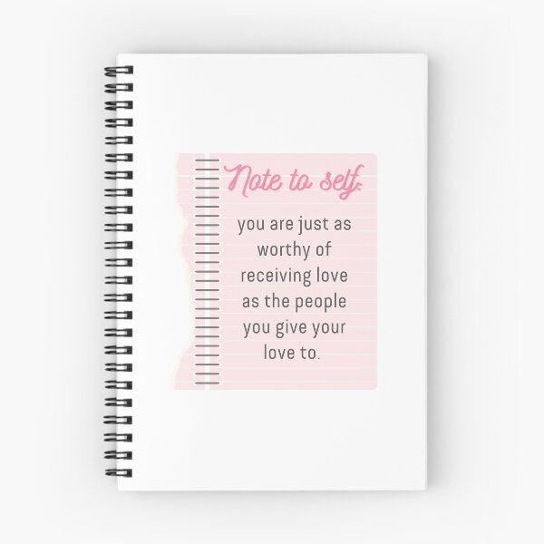 Item preview, Cute pink notebook note to self: you are loved self love quote  designed and sold by KIKAIA  The Label.
