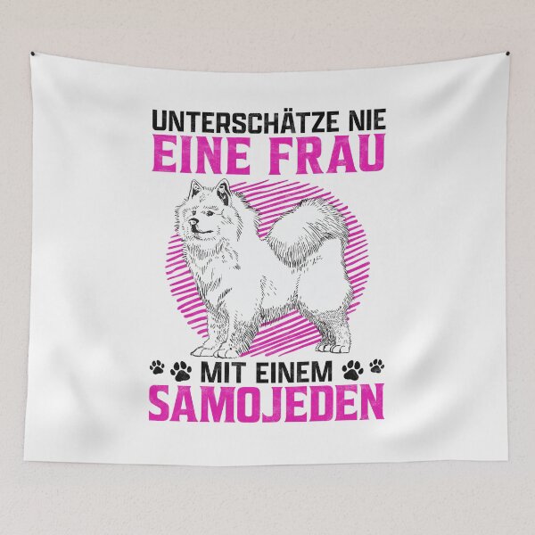 Item preview, Woman with Samoyed sled dog owner saying designed and sold by madgrfx.