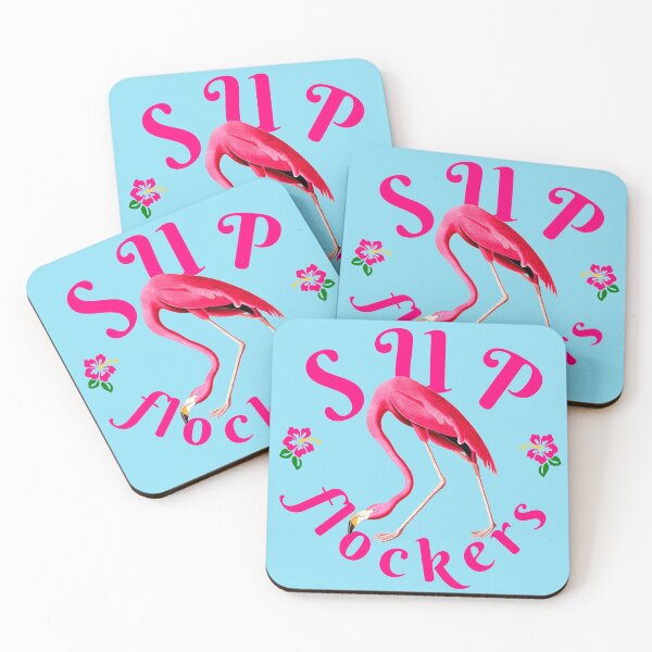 Item preview, Vintage Flamingo on Blue Funny Quote Sup Flockers designed and sold by ChinStore.