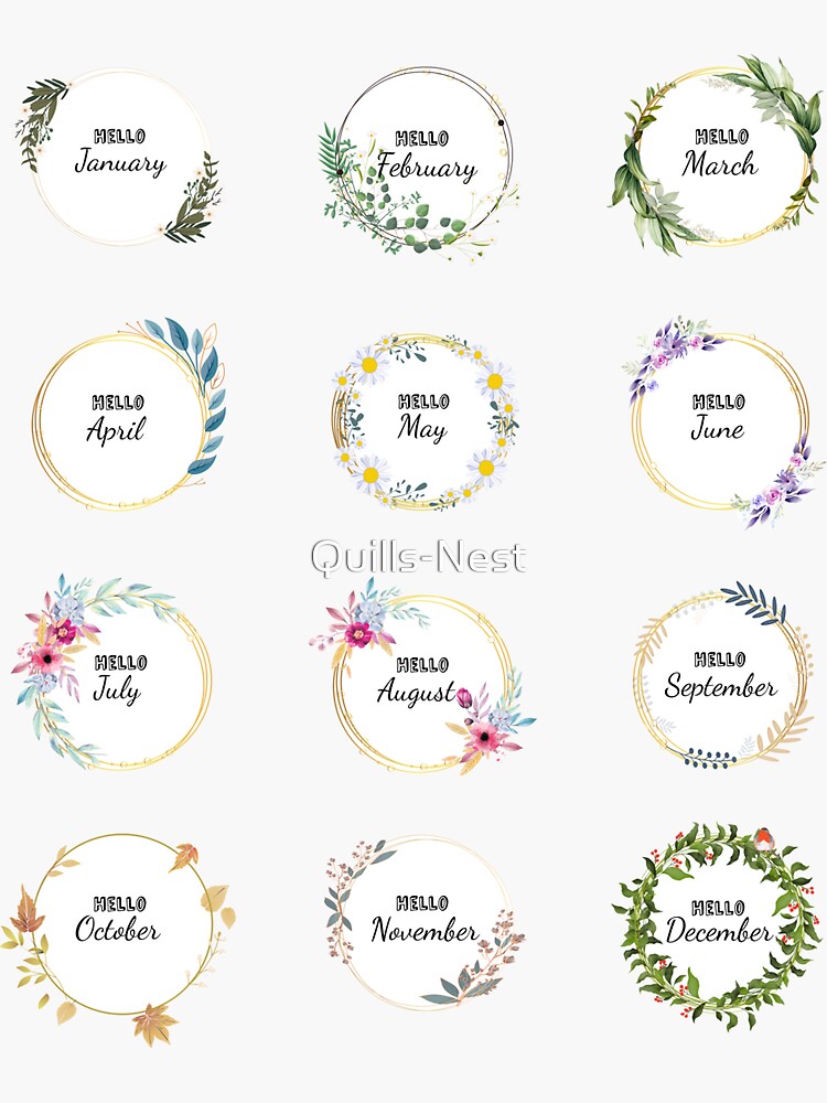 Flower and leaves Border Stickers for bullet journal and planners