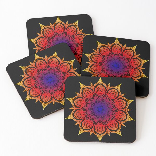 Item preview, Magma fire colourful mandala designed and sold by felinefeelings.