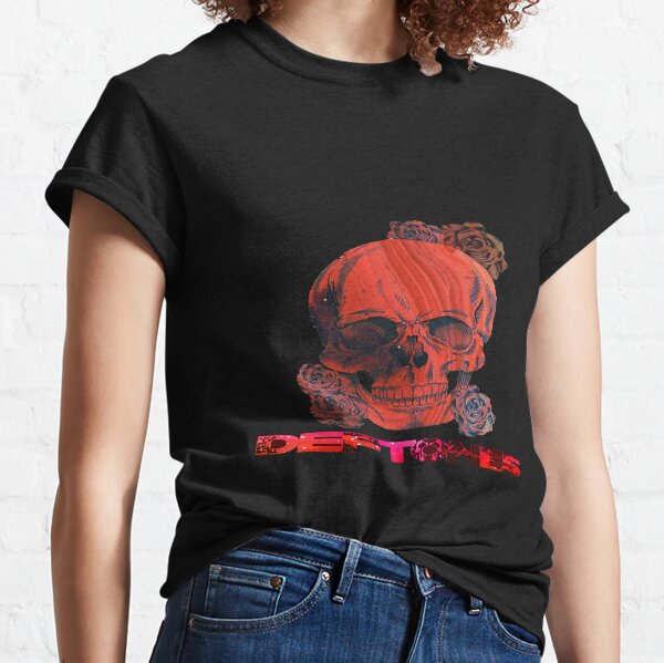 Crâne Fleurs drôle Vintage Cadeau Rétro T Shirt 2348