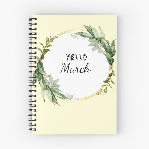 Item preview, Hello March! Monthly floral design for journals & planners designed and sold by Quills-Nest.