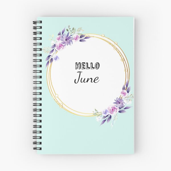 Item preview, Hello June! Monthly floral design for journals & planners designed and sold by Quills-Nest.