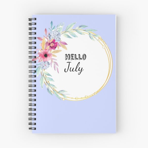 Item preview, Hello July! Monthly floral design for journals & planners designed and sold by Quills-Nest.