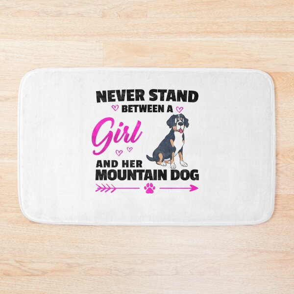 Item preview, Girl with swiss mountain dog farmer dog saying designed and sold by madgrfx.