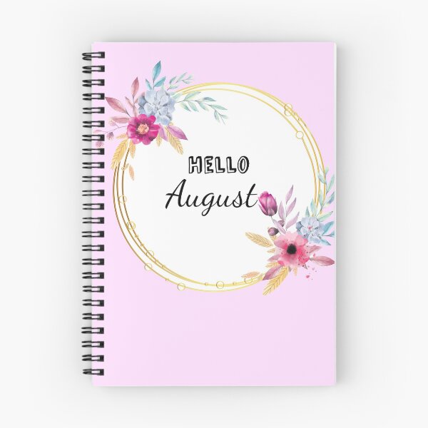 Item preview, Hello August! Monthly floral design for journals & planners designed and sold by Quills-Nest.