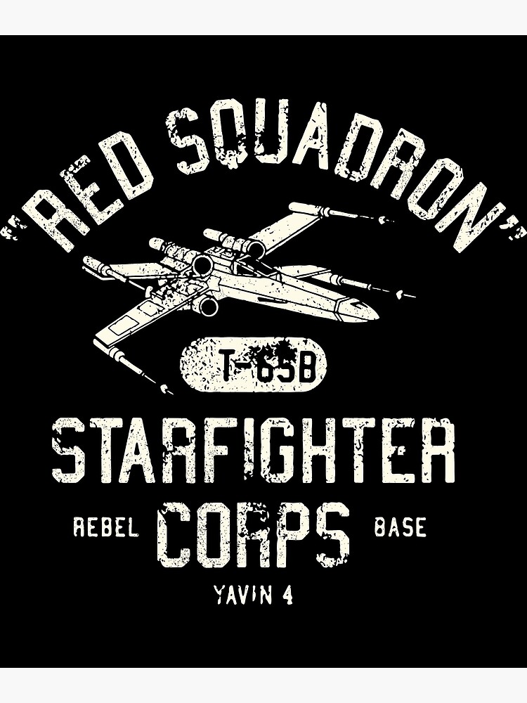 Discover red squadron starfighter corps gun Premium Matte Vertical Poster