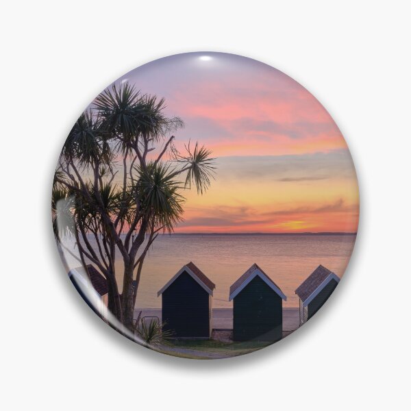 Item preview, Gurnard Beach Hut Sunset Isle Of Wight designed and sold by manateevoyager.
