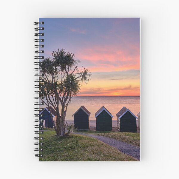 Item preview, Gurnard Beach Hut Sunset Isle Of Wight designed and sold by manateevoyager.