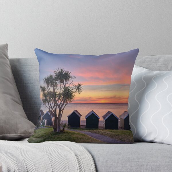 Item preview, Gurnard Beach Hut Sunset Isle Of Wight designed and sold by manateevoyager.