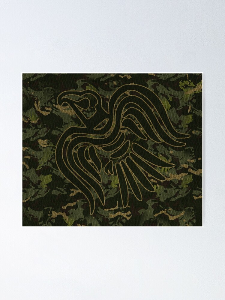 "Norse Raven Banner Morale Patch In Tropical Camo" Poster for Sale by