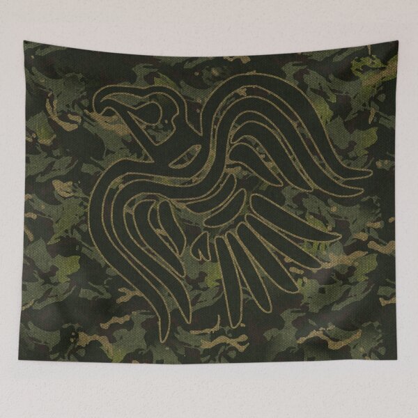 Item preview, Norse Raven Banner Morale Patch In Tropical Camo designed and sold by roberthamilton1.