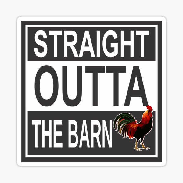 Straight outta the barn rooster Sticker