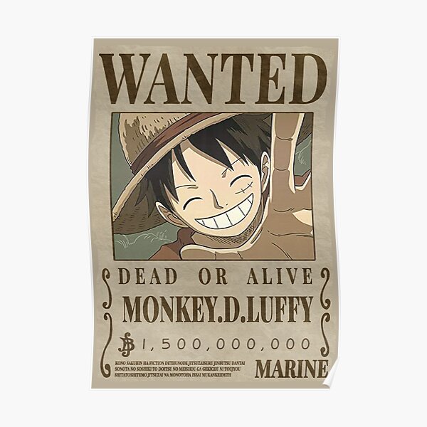 One piece - Luffy Wanted Poster Poster