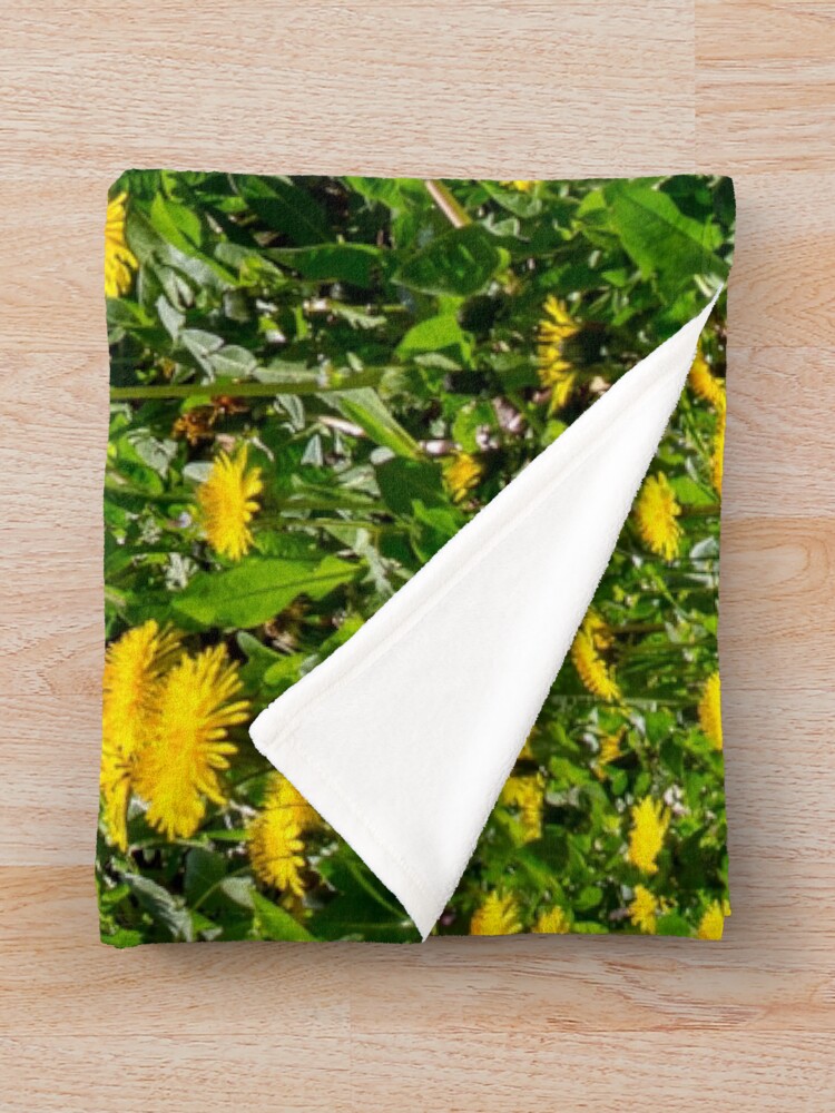 Alternate view of Yellow Dandelion Field Fine Art Photography Throw Blanket