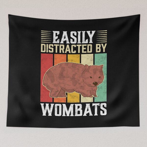 Item preview, Easily distracted by wombat marsupial Australia saying designed and sold by madgrfx.